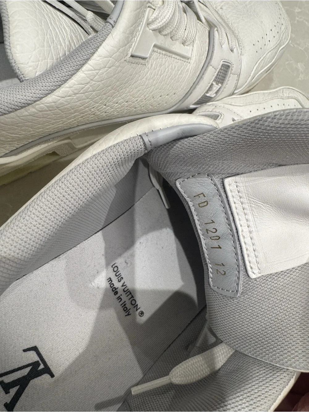 Louis Vuitton White Leather Athletic Sneakers